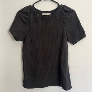 Loft puffed sleeve green shirt